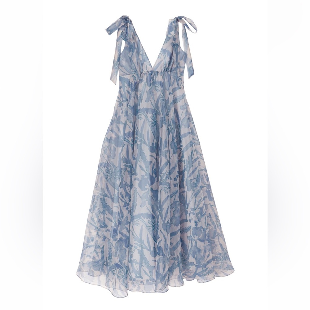 Staud Dandelion Tie-Strap Floral Tulle Gown | Size 10 | Never Worn